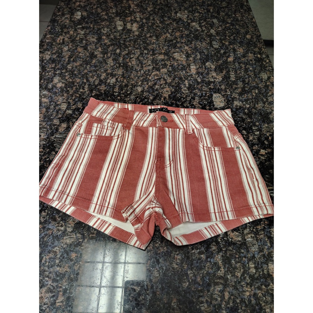 Hot Kiss Womens High Rise Striped Shorts Red White Size 3 H69284P94C2